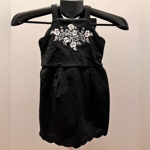 Elegant Black Kids Dress with Floral Embroidery - Janie and Jack